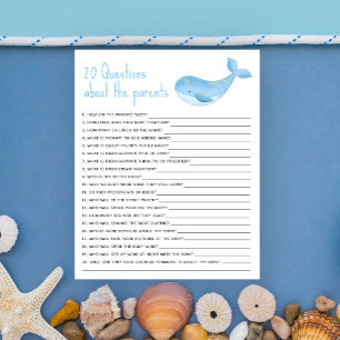 Papier 20 Questions sur le jeu de baby shower Parents