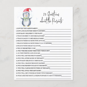 Papier 20 Questions sur le jeu de baby shower Parents