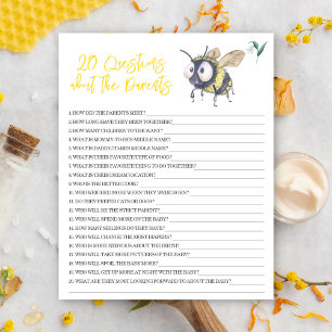 Papier 20 Questions sur les parents - jeu de baby shower