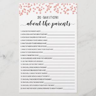 Papier 20 Questions sur les Parents Jeu modifiable