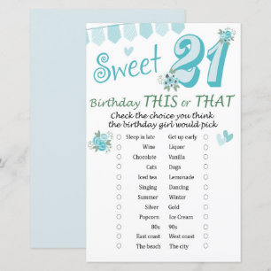 Papier 21e anniversaire de ce ou ce jeu