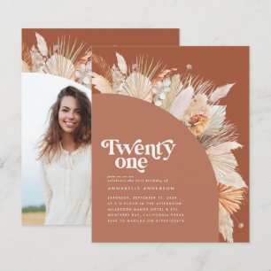 Papier 21e anniversaire pampas herbe terre cuite budget a