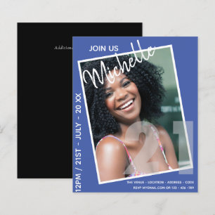 Papier 21e anniversaire PHOTO Invitation Moderne