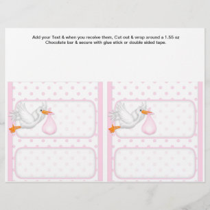 Papier 2 Baby shower Rose Favoriser Candy Bar Personnalis