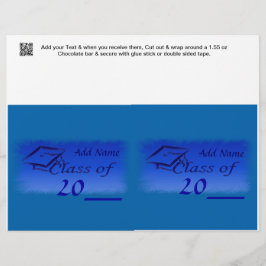 Papier 2 Bleu Graduation Favoriser Custom Candy Bar Wrapp
