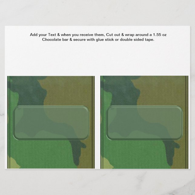 Papier 2 Camouflage Anniversaire Candy Bar Personnalisé (Devant)