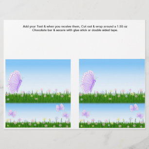 Papier 2 Papillon Anniversaire Personnalisé Candy Bar Wra