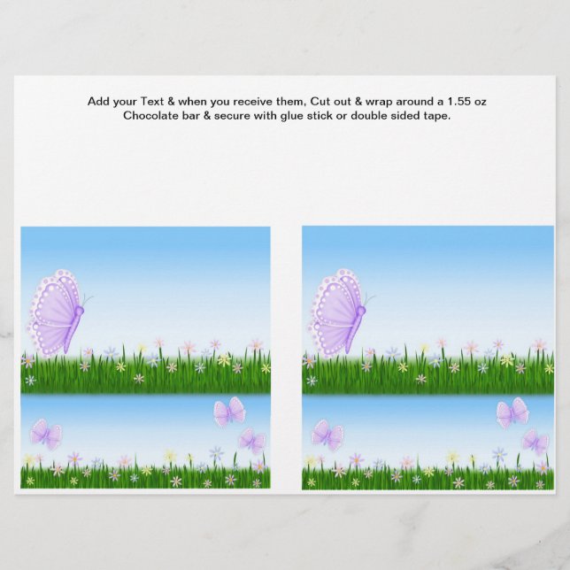 Papier 2 Papillon Anniversaire Personnalisé Candy Bar Wra (Devant)