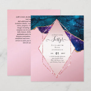 Papier 40e anniversaire Invitations Glamor Girly FUN mode