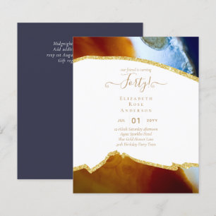 Papier 40e anniversaire Invitations Glamor Girly FUN mode
