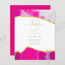 Papier 40e anniversaire Invitations Glamor Girly FUN mode