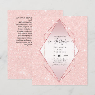 Papier 40e anniversaire Invitations Glamor Girly FUN mode