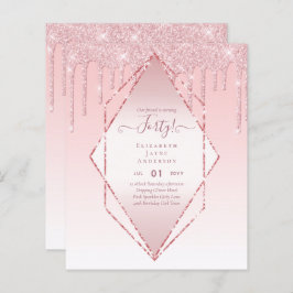 Papier 40e anniversaire Invitations Sa Parties scintillan