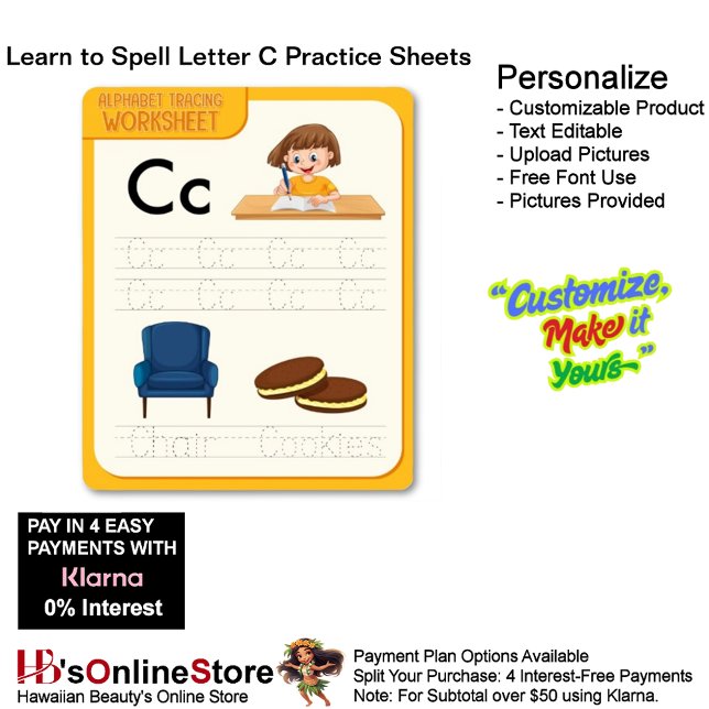 Papier 4 Apprendre à épeler la lettre C Professeur École  (4 Learn To Spell Letter C Teacher Home Schooling.)