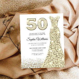 Papier 50 & Fabuleux ! Budget Femme 50e anniversaire Invi