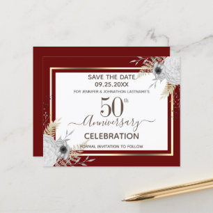 Papier 50e anniversaire du Mariage Floral Enregistrer la 