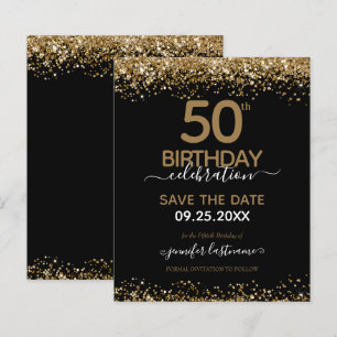 Papier 50e anniversaire Enregistrer la date Invitation bu