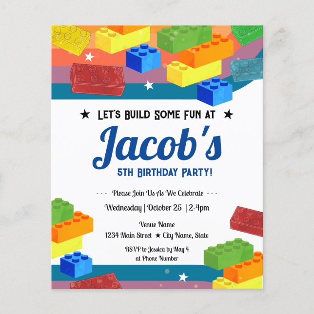 Papier 5e anniversaire Blocs de bâtiment Fun Boy (Devant)