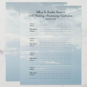 Papier 60e Anniversaire du livre d'invité