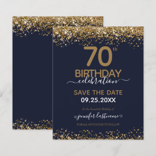Papier 70e anniversaire Enregistrer la date Invitation bu