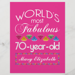 Papier 70e anniversaire plus fabuleux gemmes colorées ros