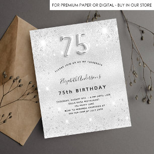 Papier 75e anniversaire argent parties scintillant budget