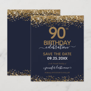 Papier 90e anniversaire Enregistrer la date Invitation bu