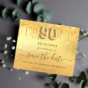 Papier 90e anniversaire parties scintillant or enregistre