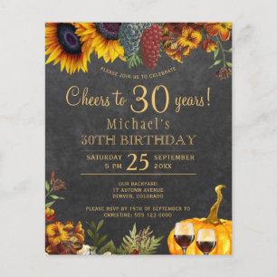 Papier À 30 ans, fête d'anniversaire rustique d'automne