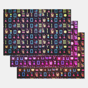 Papier à carreaux colorés Mah Jongg