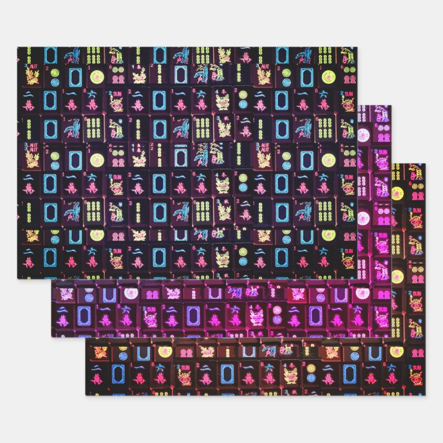 Papier à carreaux colorés Mah Jongg (Lot)