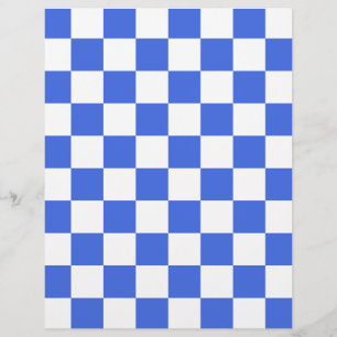 Papier à damiers - Blanc et Royal Blue