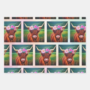 Papier à écouvillonnage de vache Higland - Feuille