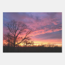 Papier à écrêtage du coucher de soleil Feuille pla