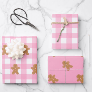 Papier à écrêter en pain d'épices rose série de 3