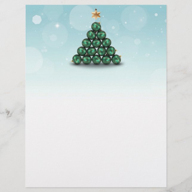 Papier à en-tête - Arbre de Noël Ornement (Devant)
