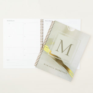 Papier à en-tête monogramme à l'encre dorée Abstra