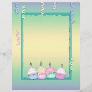 Papier à en-tête pour gâteaux d'anniversaire multi