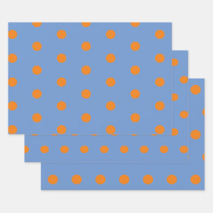 Papier à enveloppement à points Polka (bleu et ora