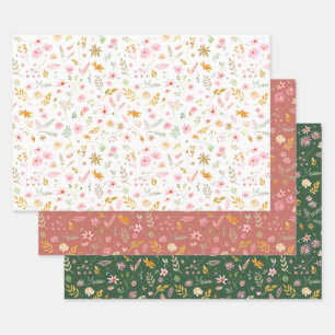 Papier à enveloppement cadeau de jardin de Brigitt