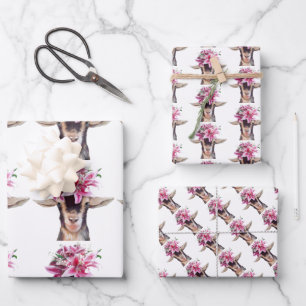 Papier à enveloppement cadeau Lilly le chèvre
