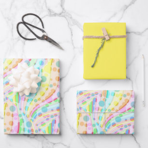 Papier à enveloppement Confetti Jeu plat de 3 feui