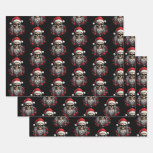 Papier à enveloppement crânien père Noël