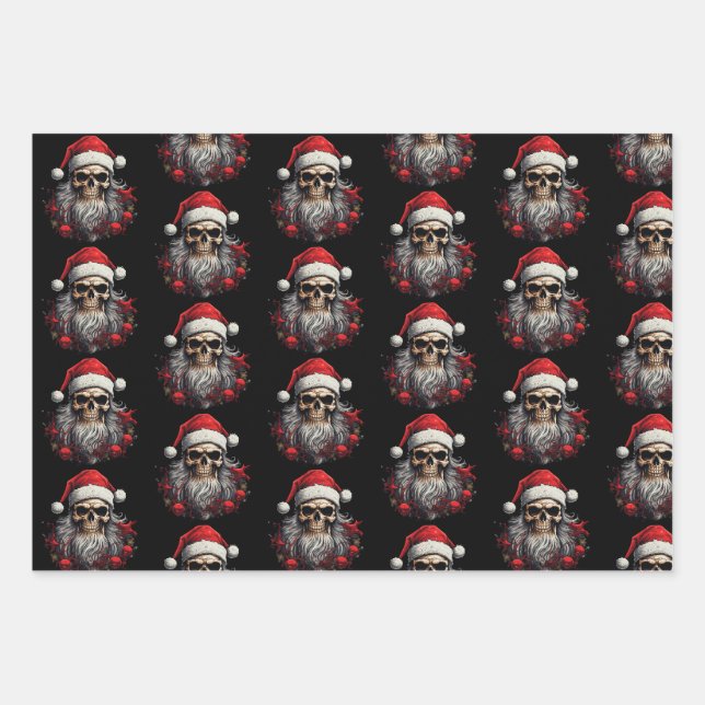 Papier à enveloppement crânien père Noël (Devant)