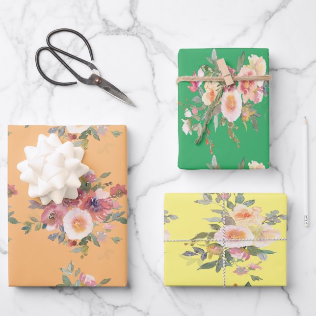 Papier à enveloppement de bouquet de fleurs (Recto)