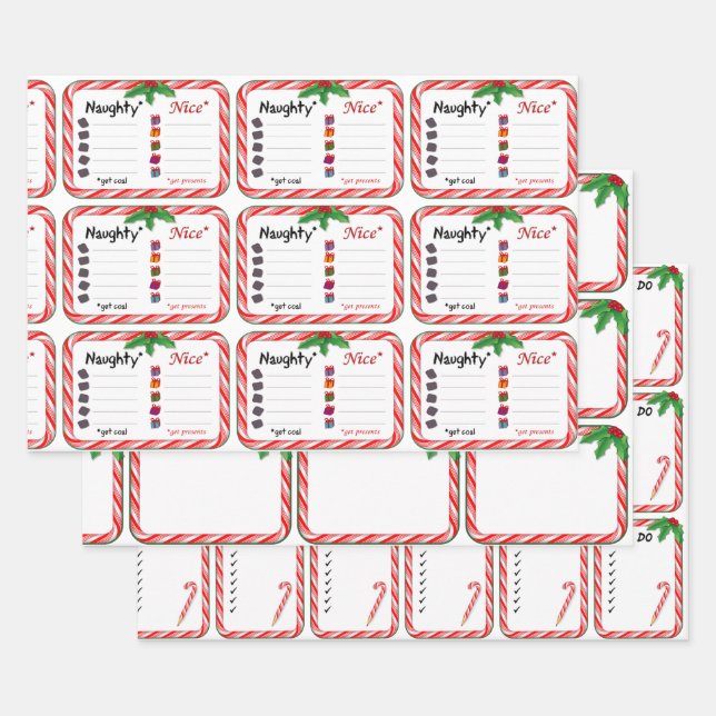 Papier à enveloppement de Noël coquin et joli (Lot)