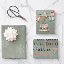 Papier à enveloppement de Noël moche et doux de 3
