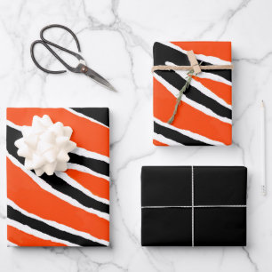 Papier à enveloppement de tigre - orange/noir