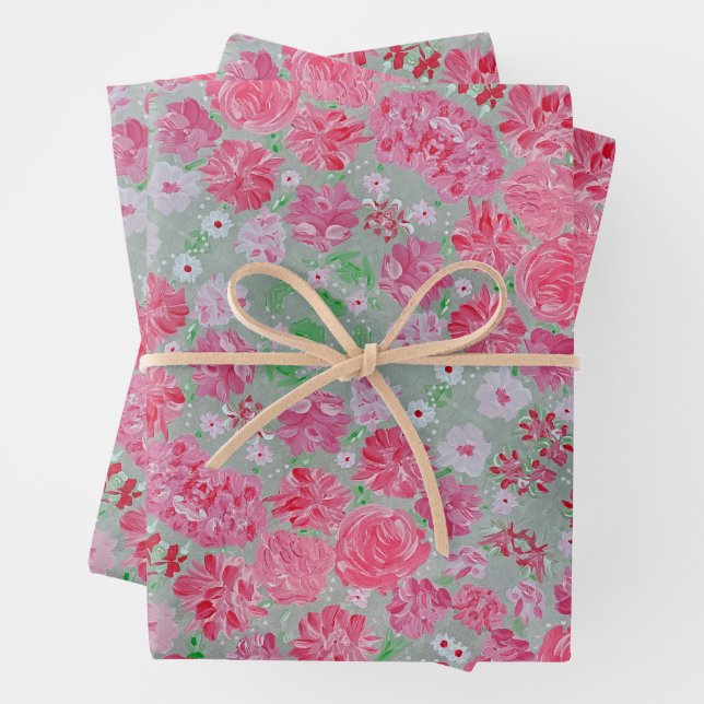 Papier à enveloppement floral florissant (En situation)