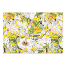 Papier à enveloppement floral jaune, Amaryllis Imp
